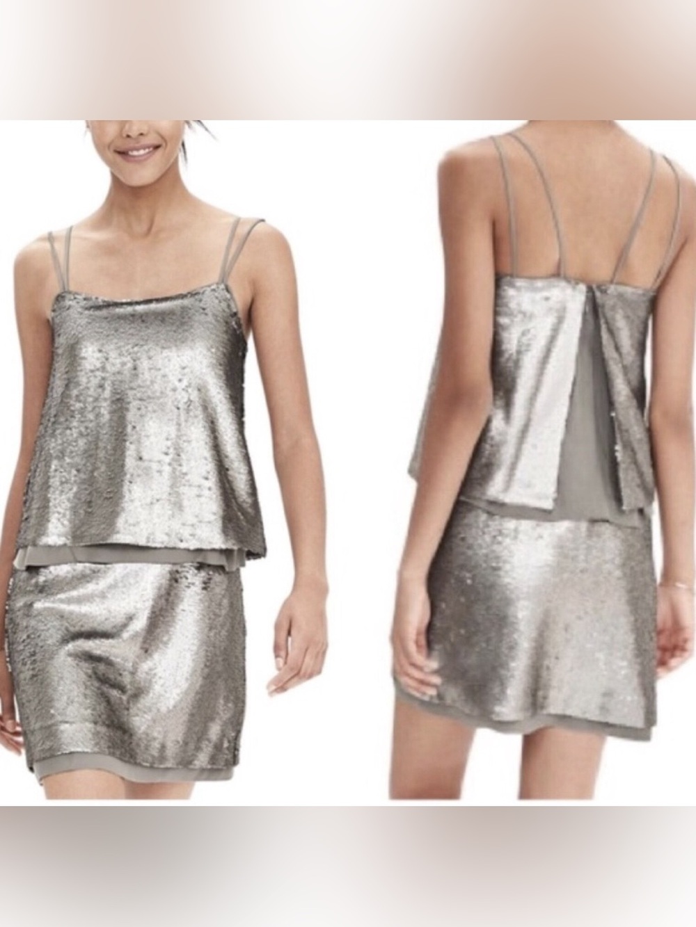 Banana Republic Metallic Sequin Dress Size 4